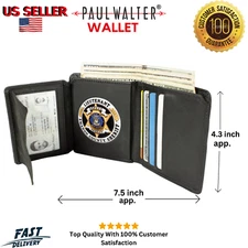 ID Badge Wallet, Concealed Carry Weapon Unisex with RFID Blocking, Black