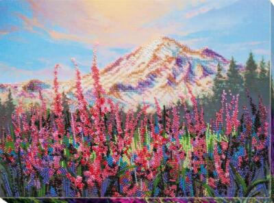 Bead embroidery kit Mountain scenery lanscape needlework kit beadwork pattern