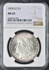 1878-CC $1 Morgan Silver Dollar - NGC MS63 - ✪COINGIANTS✪