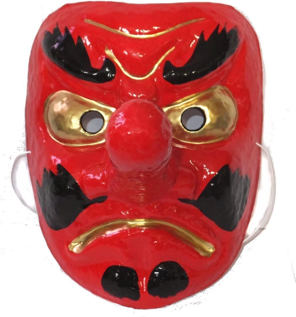 Japanese Tengu long nose Mask Omen Noh Kabuki Samurai Demon made