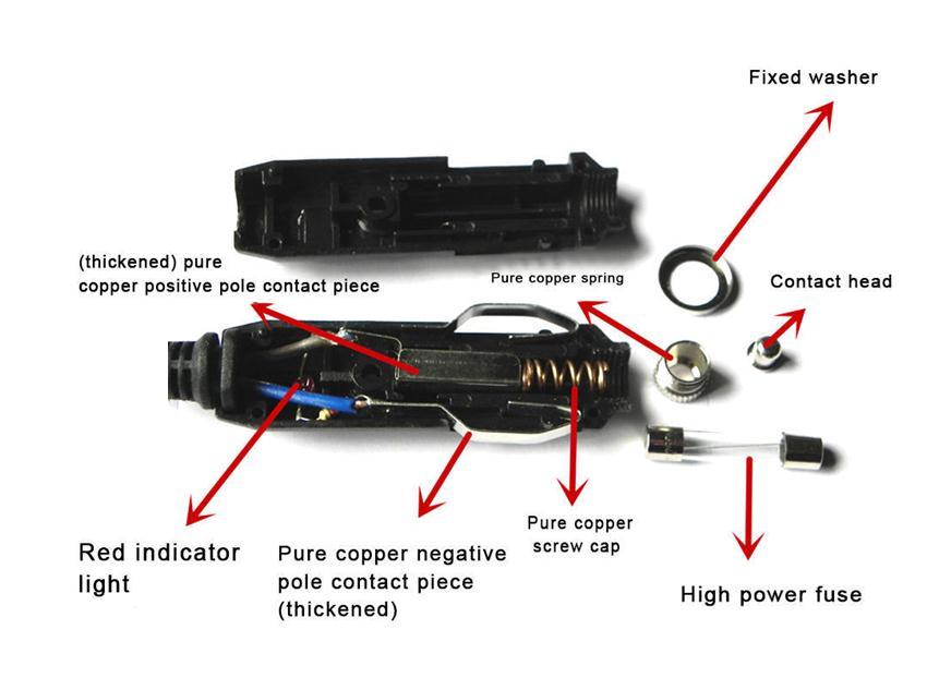 cigarette socket positive negative 2pcs 12V high temperature resista M Car Cigarette Lighter Socket Plug  Connector