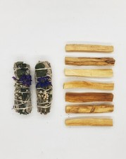 7 Palo Santo Sticks  2 White Sage Lavender Eucalyptus Purple Sinuata Smudge