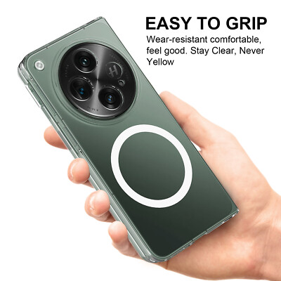 For OnePlus Open / OPPO Find N3 Magnetic Shockproof Hard PC Clear Case Cover