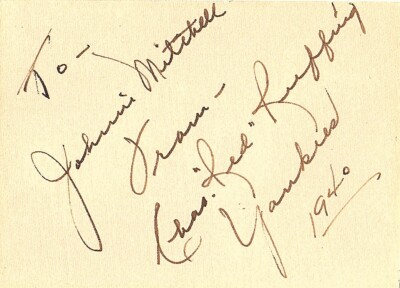 Charles Red Ruffing Signed Vintage Cut NY Yankees 6x WS Champ HOF Died ...