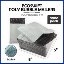 5000 #000 4x8 EcoSwift Poly Bubble Padded Envelopes 5 x 8 ~ X-Wide Mailers Bags