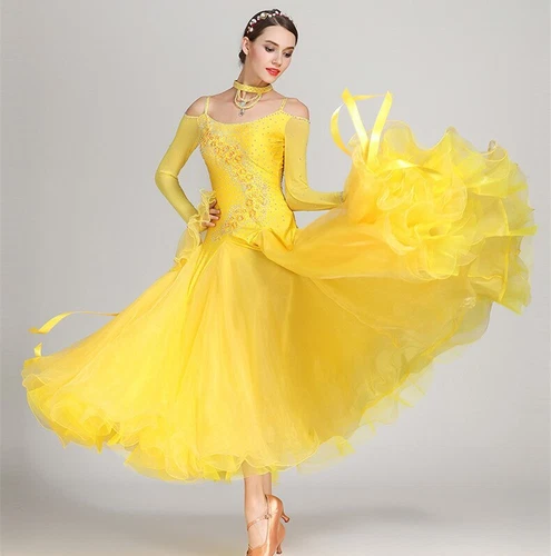 Abito da ballo standard V-Back donna sala da ballo abiti da competizione tango danza - Foto 33 di 34