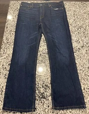 Levis 527 Jeans Mens 37x29.5 Blue Dark Wash Denim Stretch Cotton Bootcut