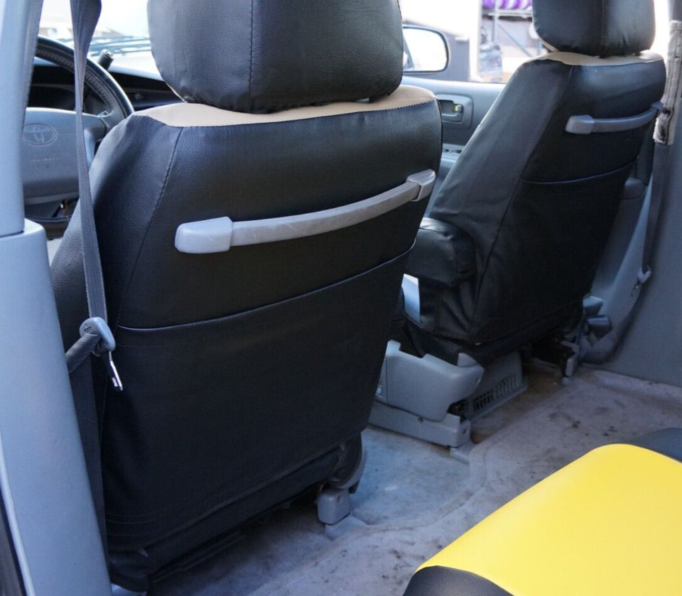 for 1998-2003 TOYOTA SIENNA IGGEE S.LEATHER CUSTOM 2 FRONT SEAT COVERS ...