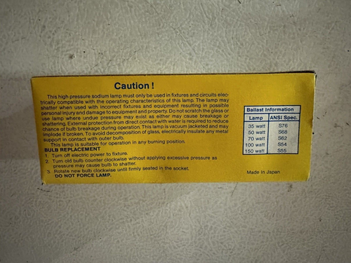 Wiko LU35/MED High Pressure Sodium 35 Watt Bulb-New/Old Stock-100% to Charity - Picture 3 of 5