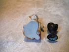 Antique Victorian Bisque Porcelain Cat Figurines w/ Spilled Wine & Fish Germany? — photo 5
