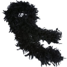 THARAHT Black Chandelle Turkey Feather Boa 2 Yards 40g for 2 Yard-40g,