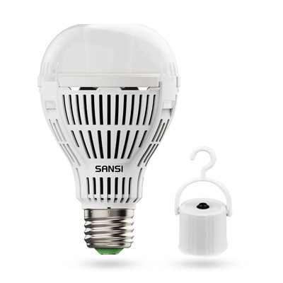 SANSI Light Bulb Battery Powered 1800LM LED Cool White 120W Equiv. Home Camping