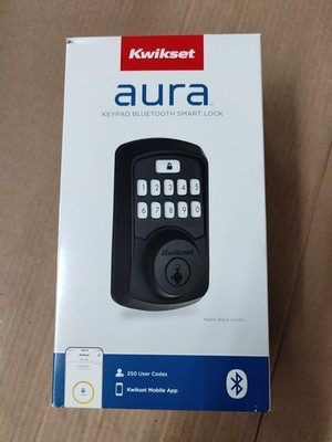 Kwikset 99420-003 Aura Bluetooth Programmable Keypad Door Lock Deadbolt, Black