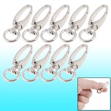Silberfarbenes D Swivel Trigger-Haken Hummer-Haken Schl&uuml;sselring 9 St&uuml;ck