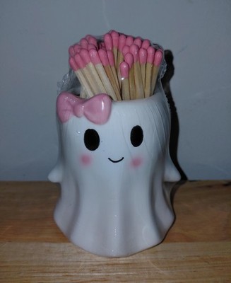 Aldi Kirkton House Ceramic Ghost Girl with Pink Bow Match Holder New