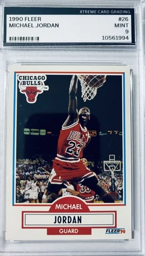 Michael Jordan Graded Mint 9. 1990-91 Fleer - Michael Jordan #26
