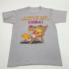 Vintage 1978 Garfield Gray Graphic T-shirt By Jim Davis Tropical Beach Lazy Rare Vintage 1978 Garfield Gray Graphic T-shirt By Jim Davis Tropical Beach Lazy Rare
