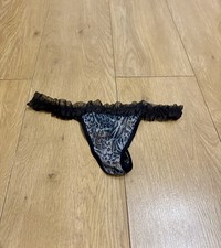 Black Leopard Burlesque Thong Large
