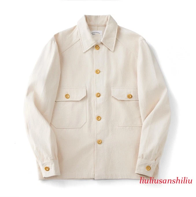 Men's Autumn Vintage Cotton Overalls Herringbone French Loose Overalls Jacket
