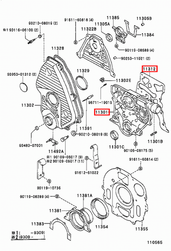Genuine Hiace LXH22 LXH18 LXH12 LH184 5L 2L Timing Gear Cover Case w Gasket - Picture 8 of 20