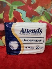 ATTENDS Underwear Unisex Medium 34"-44" 20 Count New In Package