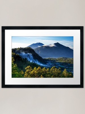 Bali Caldera Vulkan gerahmtes Kunst Pri gerahmtes Wandbild Poster Leinwanddruck Bild