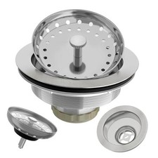 Kitchen Sink Drain 3-1/2 Inch Brushed Stainless Steel Sink Drain Brushed Nickel