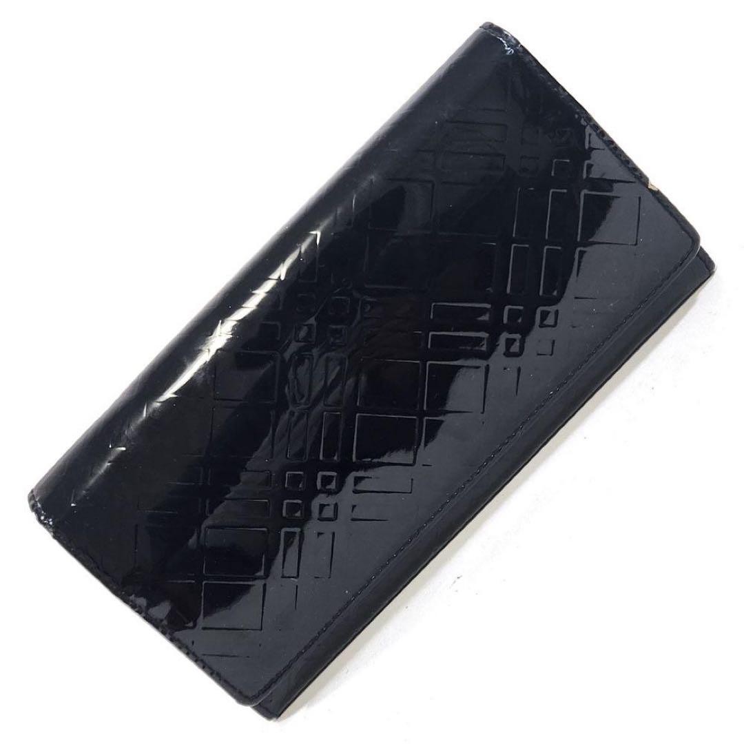 BURBERRY Patent Leather Enamel Long Wallet Authentic Women's