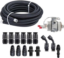 6AN 3/8" LS Swap EFI Fuel Injection Hose Line Fitting Kit, Nylon Braided PTFE Fu