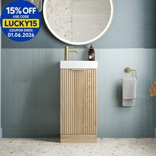 Bathroom Vanity Unit Basin Sink Free Standing 400mm Door Cabinet Storage Wood