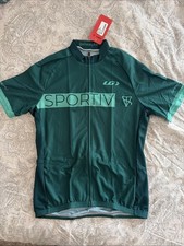 NWT! Men?s XS LOUIS GARNEAU Full Zip Short Sleeve Cycling Sportiv Jersey Green