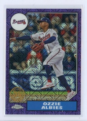 2022 Topps Silver Pack T87C23 Ozzie Albies Purple Refractor 60/75