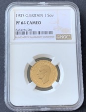 1937 Proof Gold Sovereign PF 64 CAMEO  NGC