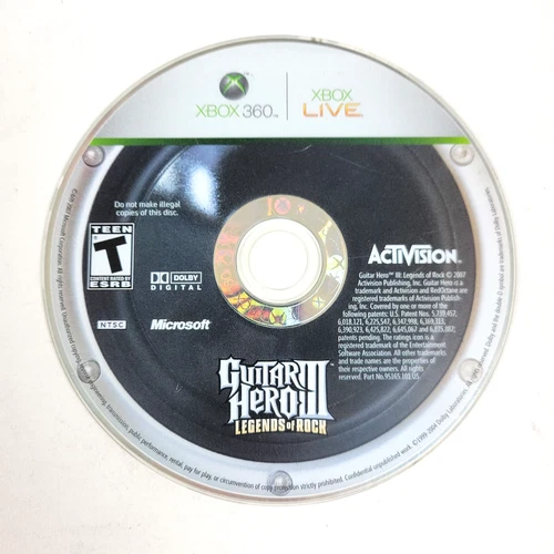 --DISC ONLY-- Guitar Hero III: Legends of Rock (Xbox 360) 2007