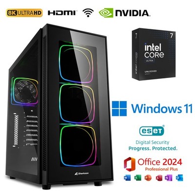 Gaming PC Intel Ultra 7 265k RTX 5050-5080 500GB-4TB SSD 16GB-128GB RAM Win 11