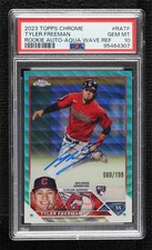 2023 Chrome Rookie Aqua Wave Refractor Tyler Freeman PSA 10 GEM MT Auto 1fl4