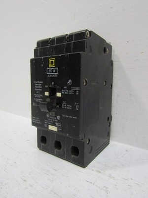 Square D EDB34060 60 Amp 480Y/277V 3-Pole Circuit Breaker 60A 480V 3P