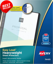 Heavyweight Sheet Protectors Clear Non-Glare Easy Load 200 Pack - US