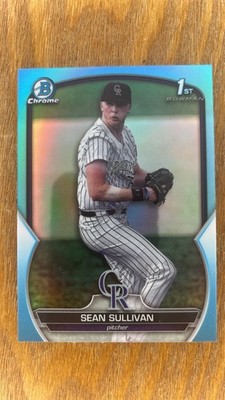 Sean Sullivan 2023 Bowman Draft Chrome 1st Sky Blue Refractor #BDC-88 Rockies RC