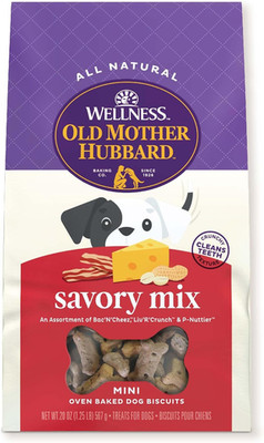 Wellness Savory Mix Dog Biscuits, Natural, Training Treats, Mini Size, (20 Ounce