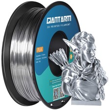 GIANTARM Filament PLA 1.75mm Silk Silver,3D Printer PLA, Silver 