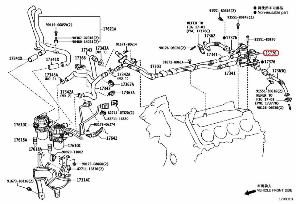 Conjunto de válvula de control de aire Toyota Tundra Sequoia 25701-38064 OEM Foto 3 de 4
