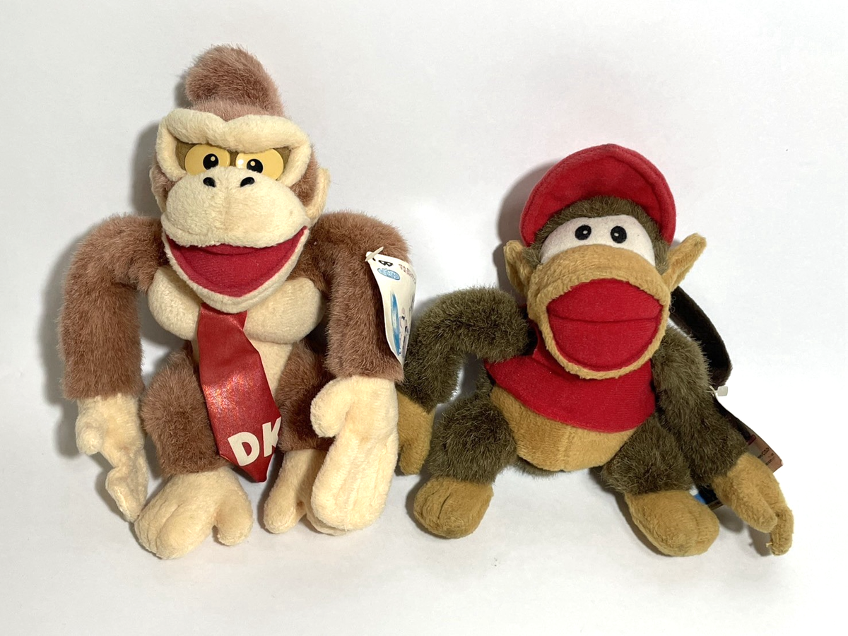 Nintendo Super Donkey Kong & Diddy Kong Plush Set of 2 Vintage