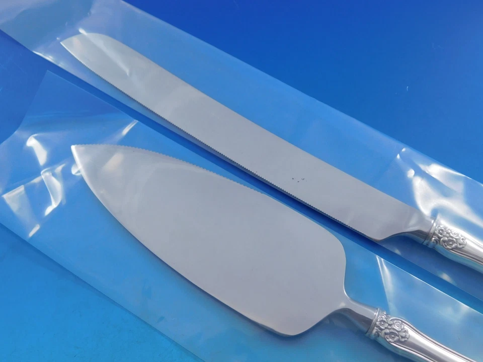 Juego de pastel de boda de plata esterlina Buttercup de Gorham servidor 2 piezas hecho a medida HHWS Foto 4 de 4