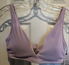 NWT Shade Shore Light Purple Gold Sparkling Bikini Top 36D NEW Summer Beach