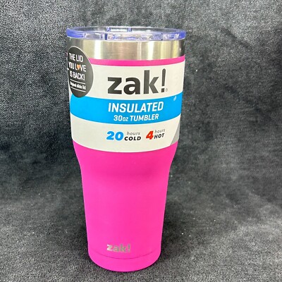 ZAK DESIGNS 30oz Stainless Steel Tumbler Hot Pink NEW ~ 2