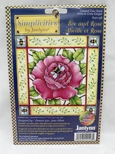 Simplicities Janlynn Bee and Rose Cross Stitch Kit 6”x6” Great for Beginners