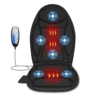 Snailax-Massage Seat Cushion with Heated for Home Car Back Neck Massager 5 modes