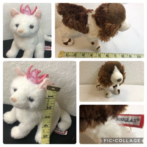 Douglas Cuddle Toy Duchess White Cat y Dog inch Plush Pink Crown Kitty Princess - Photo 1 sur 16