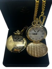 FIRE & RESCUE SERVICE Full Hunter POCKET WATCH GOLD FIREMAN Firefighter BRIGADE